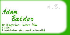 adam balder business card